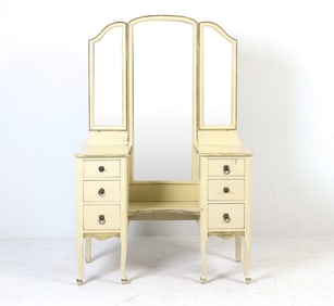ANTIQUE VANITY W/ TRIFOLD MIRROR C. 1920S