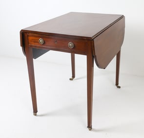 GEORGE III STYLE MAHOGANY DROP LEAF SIDE TABLE