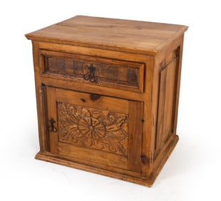 CARVED PINE NIGHTSTAND