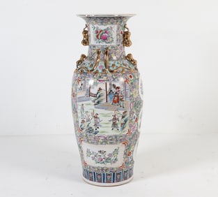 LARGE CHINESE ROSE MEDALLION PORCELAIN VASE