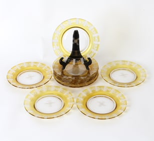 ANTIQUE BOHEMIAN GLASS PLATES