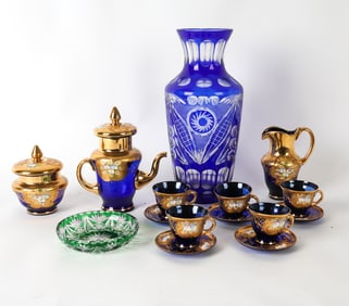 VENETIAN & BOHEMIAN GLASS GROUPING