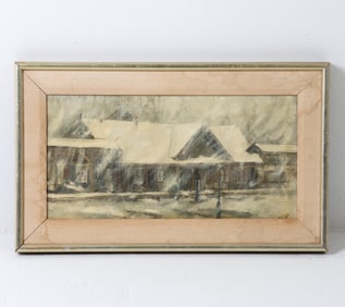 20TH CENTURY HOUSE PAINTING O/C