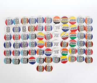 VINTAGE NOVELTY PIN BADGE GROUPING