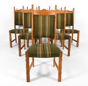 (6) HENNING KJAERNULF DANISH OAK DINING CHAIRS