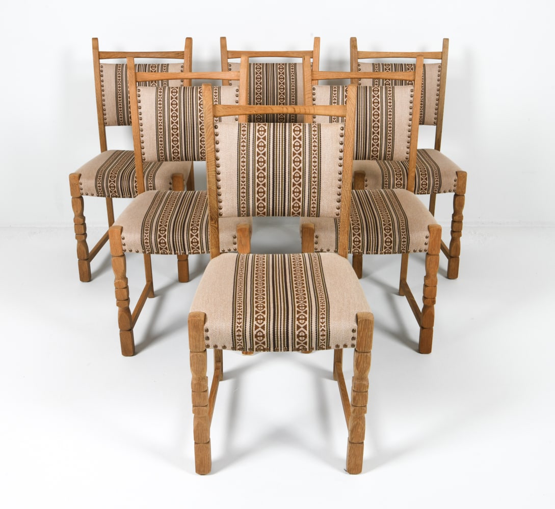 (6) HENNING KJAERNULF OAK DINING CHAIRS C. 1970S (1 of 15)