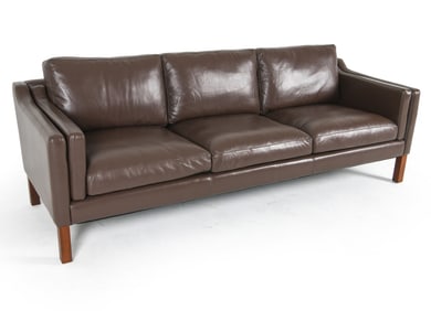 MANNER OF BORGE MOGENSEN LEATHER SOFA