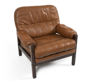 SCANDINAVIAN LEATHER EASY CHAIR C.1960S