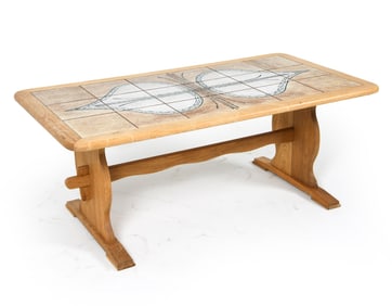 DANISH OAK & TILE TOP COFFEE TABLE