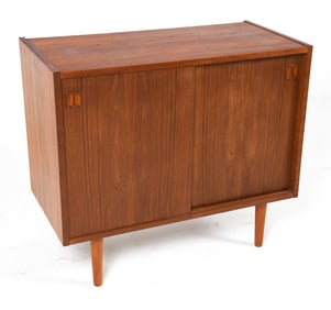 DANISH TEAK CREDENZA CABINET C. 1960S