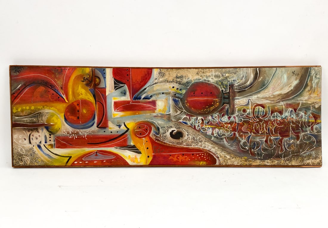 WILLIAM KRALLMAN (20TH C.) ABSTRACT OIL ON CANVAS