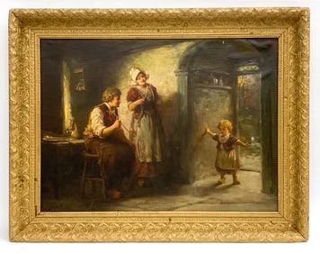 ALEXANDER ROSELL (UK, 1859-1922) GENRE SCENE O/C