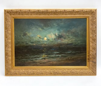 GEORGE BUNN (FL, 1885-1898) MOON RISE O/C