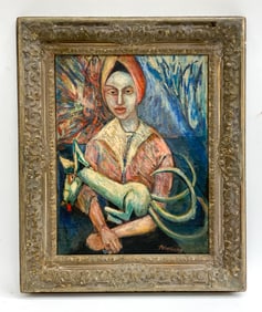 NAHUM TSCHACBASOV (1899-1994) MODERNIST O/C
