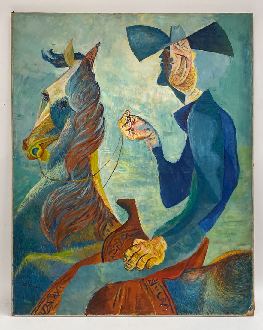 RENE BOUCHE (1906 -1963) LARGE MODERNIST COWBOY (1 of 15)