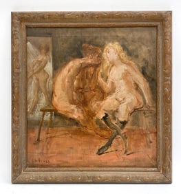 GARFIELD HUNTER JONES (1925-1994) BATHHOUSE O/C