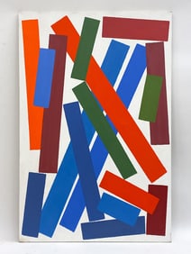 F. JENNINGS LARGE ABSTRACT OIL ON CANVAS