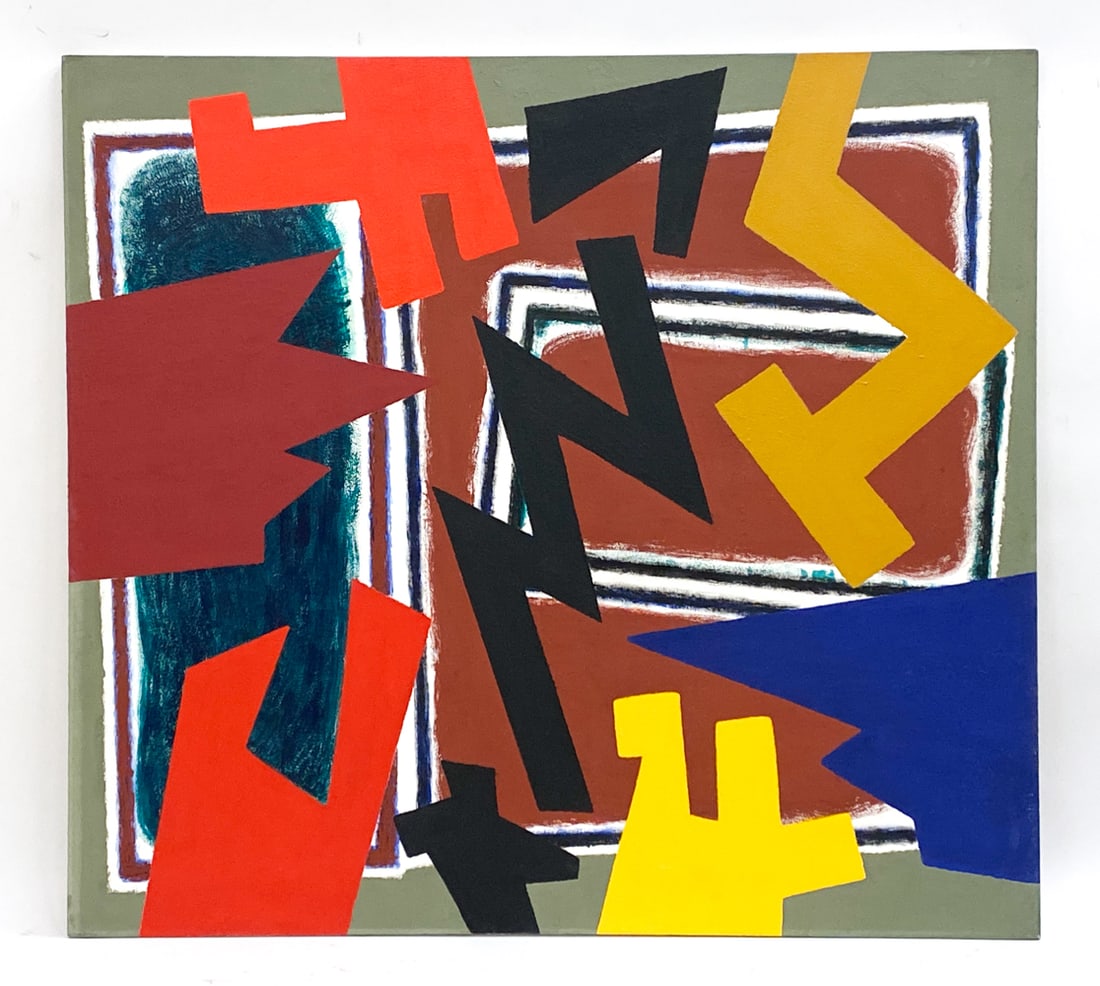 F. JENNINGS LARGE ABSTRACT OIL ON CANVAS (1 of 7)