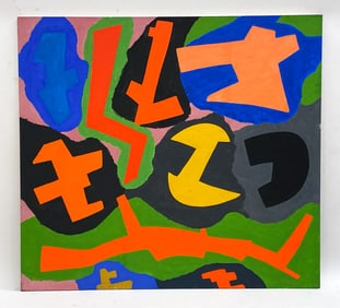 F. JENNINGS LARGE ABSTRACT OIL ON CANVAS