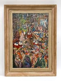NIBERG ABBEY (1920-1990) NYC STREET SCENE O/C