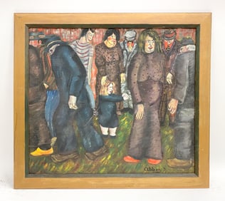 NIBERG ABBEY (1920-1990) STREET SCENE PAINTING