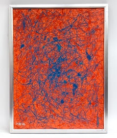 JAPANESE MODERNIST ABSTRACT DRIP PAINTING