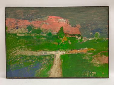 LEON GOLDIN (AMERICAN, 1923-2009) ABSTRACT O/C