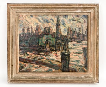 MARION RITES (20TH C.) NYC IMPRESSIONIST CITYSCAPE