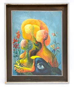 MODERN SURREALIST OIL ON PANEL