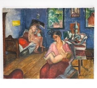 1930S NYC MODERNIST NUDES SIGNED O/C