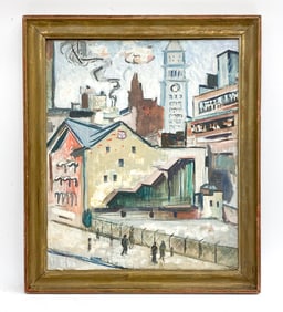 BENA FRANK MAYER (1900-1994) MODERNIST CITYSCAPE