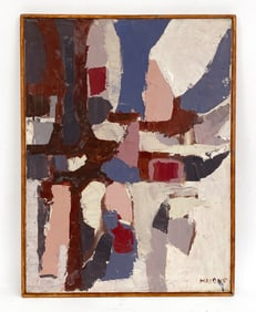 MID-CENTURY ABSTRACT OIL ON CANVAS