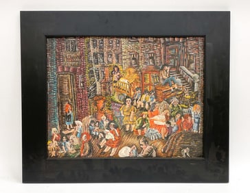 NIBERG ABBEY (1920-1990) NYC STREET SCENE O/C