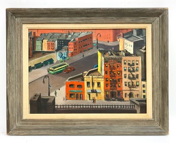 HOWARD KUH (B. 1920) CITY VIEW W/ TENEMENTS