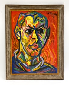 1955 EXPRESSIONIST PORTRAIT OIL ON CANVAS BOARD