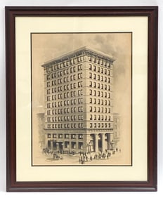 HENRY IVES COBB ARCHITECTURAL INK RENDERING