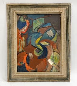 EMIL HESS (AMERICAN 1913-2003) CUBIST ABSTRACT O/C