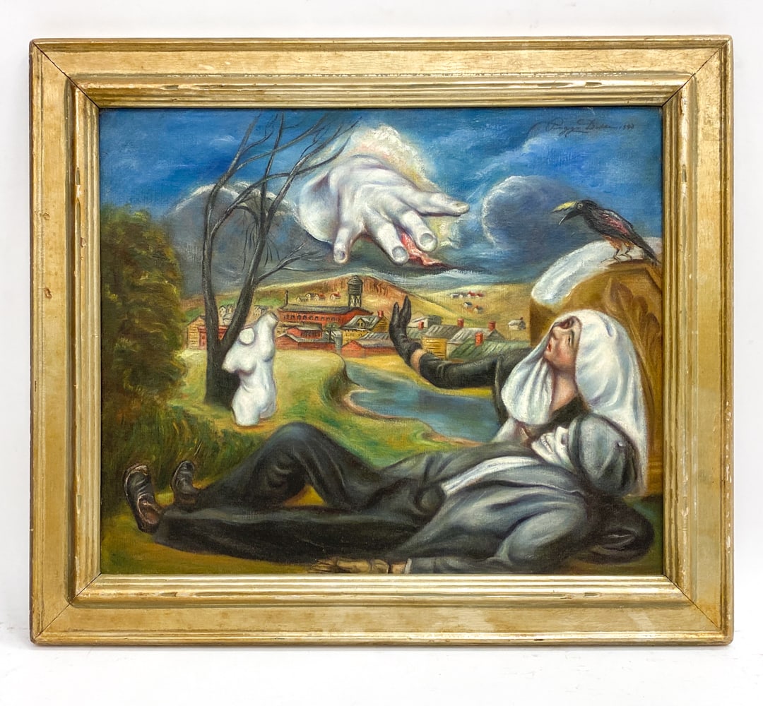 PEGGY DODDS (AMERICAN, 1900-1987) SURREALIST O/C (1 of 5)