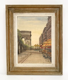 P. LAMBERT (FRENCH, B. 1911) FRENCH CITYSCAPE O/C