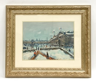 PARISIAN WINTER SCENE GOUACHE