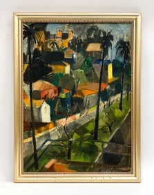 JUDY CASSAB (1920-2015) TROPICAL LANDSCAPE O/C