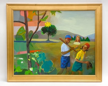 LEONARD JENKINS (NY, B. 1905) MODERNIST LANDSCAPE