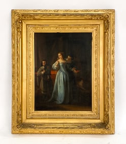 19TH CENTURY GENRE SCENE O/B PAINTING