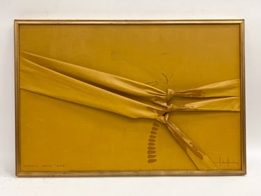 FABRIC CONSTRUCTION ART ON CANVAS 1971