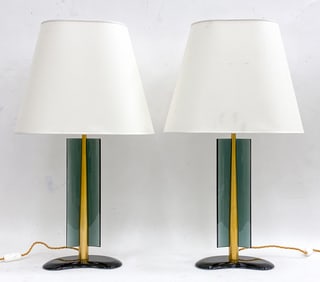 PAIR OF ROBERTO GIULO RIDA "FIN" TABLE LAMPS