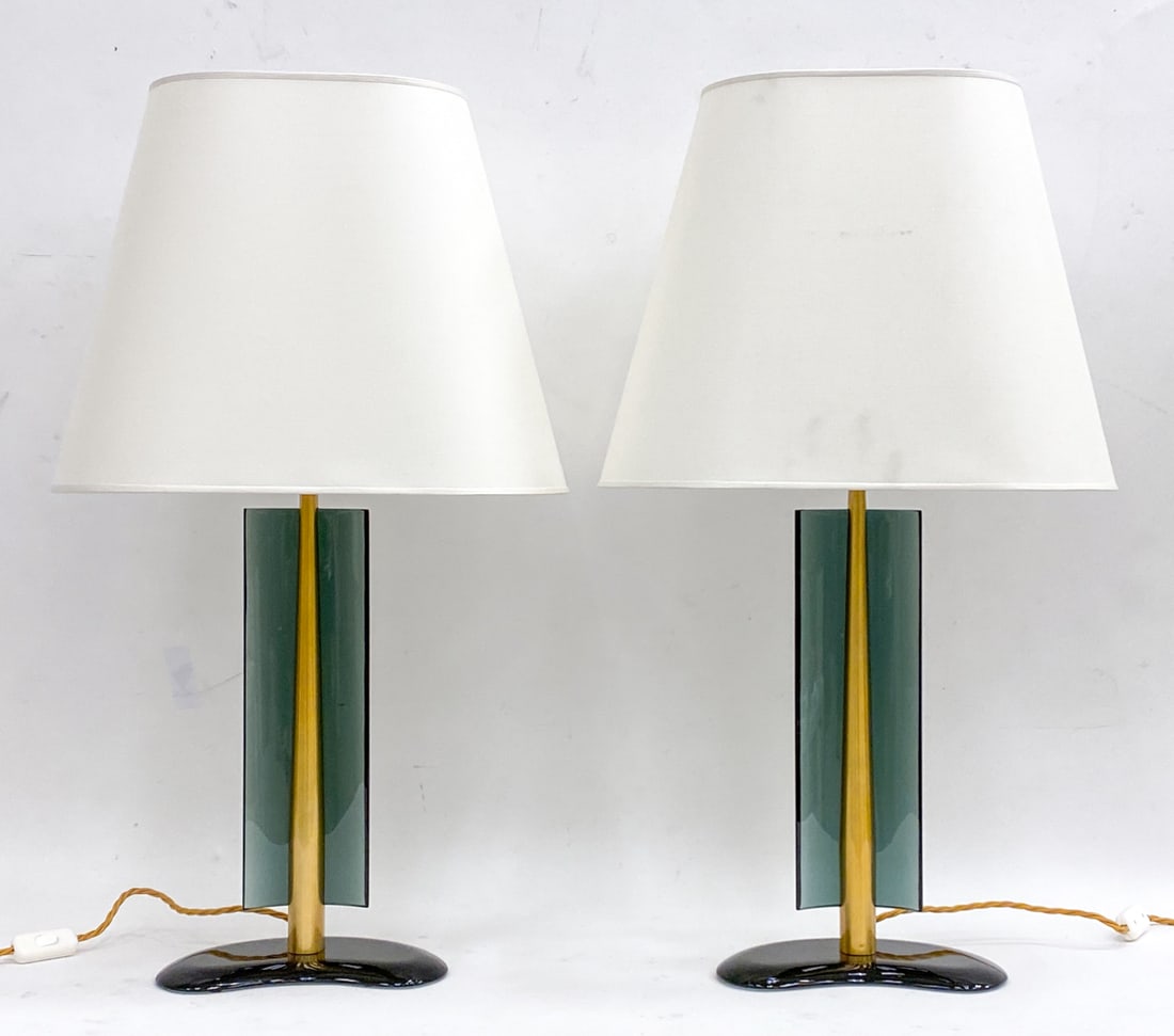 PAIR OF ROBERTO GIULO RIDA "FIN" TABLE LAMPS