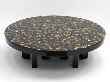 CUSTOM CAST RESIN BRASS SHARD COFFEE TABLE