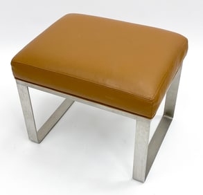 MILO BAUGHMAN BRUSHED STEEL STOOL