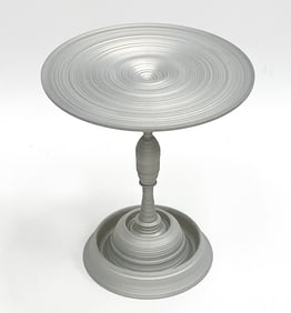 SEBASTIAN BRAJKOVIC 'LATHE' ALUMINUM SIDE TABLE