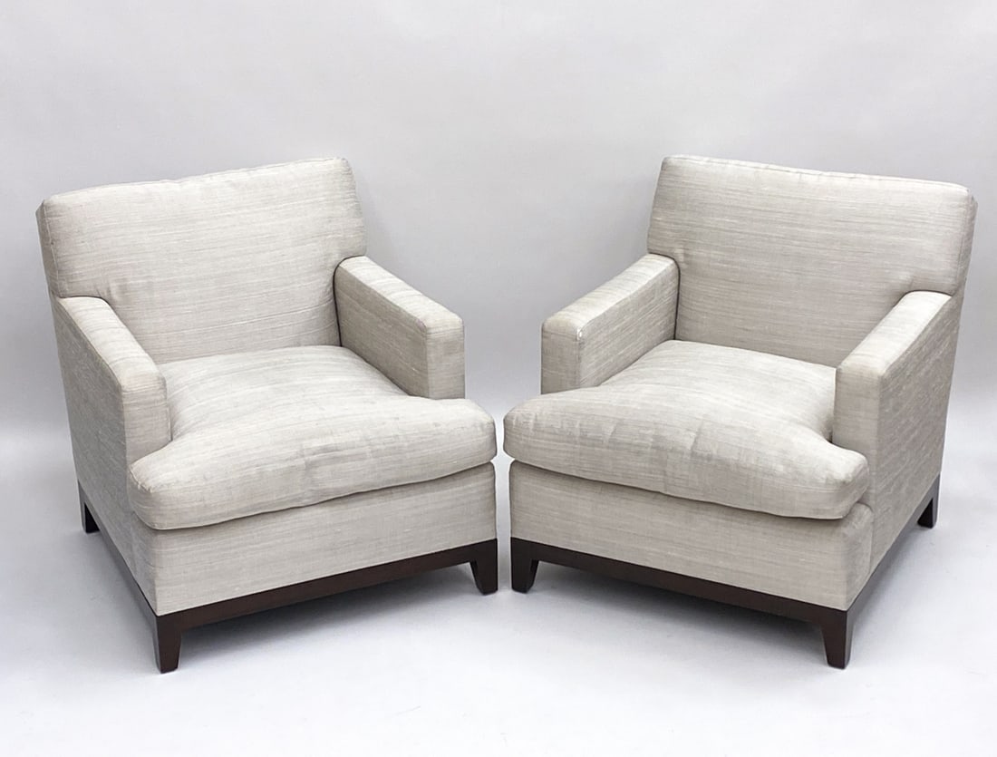 PAIR OF CUSTOM LAWSON ARMCHAIRS (1 of 16)